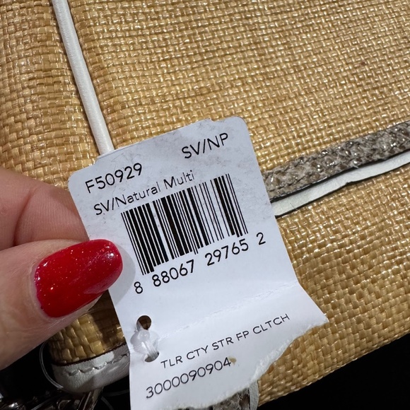 Coach Taylor City Natural Straw Python Leather Clutch Wristlet F50929 NWT - Picture 7 of 8